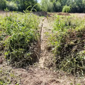 déviation du fossé vers la mare, étang